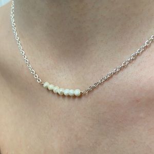 Genuine pearl choker necklace